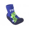 YO Ponožky s gumovou podrážkou ponožkoboty chlapecké modré dino (2)