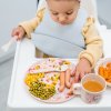 1101 03 835 Zestaw naczyń bambusowych dla dzieci FOREST PINK Miękki śliniak z kieszonką i regulowanym zapięciem 1W BABYONO Z