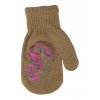 BeSnazzy pletené dětské rukavičky zateplené s obrázkem dívčí 12cm světle růžové