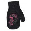 BeSnazzy pletené dětské rukavičky zateplené s obrázkem dívčí 12cm (tmavě šedé)