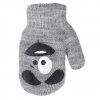 BeSnazzy pletené dětské rukavičky zateplené s obrázkem chlapecké světlešedé 12cm