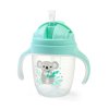 BabyOno netekoucí hrneček s brčkem a závažím, 240ml tyrkysový (2)