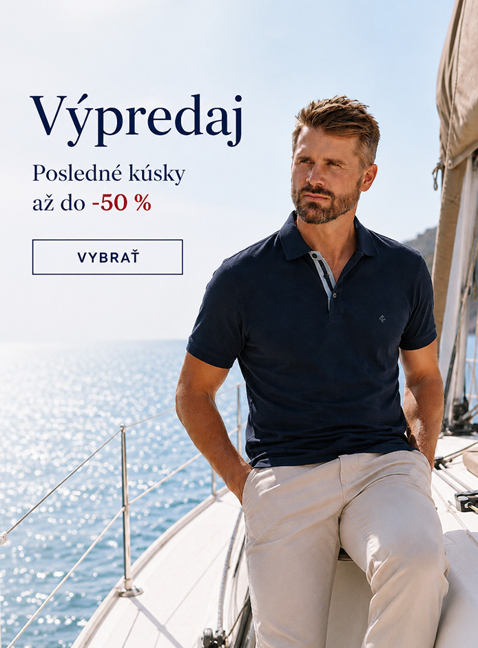 Výpredaj pánskeho oblečenia - pánske tričká, kraťasy, polokošele či tielka