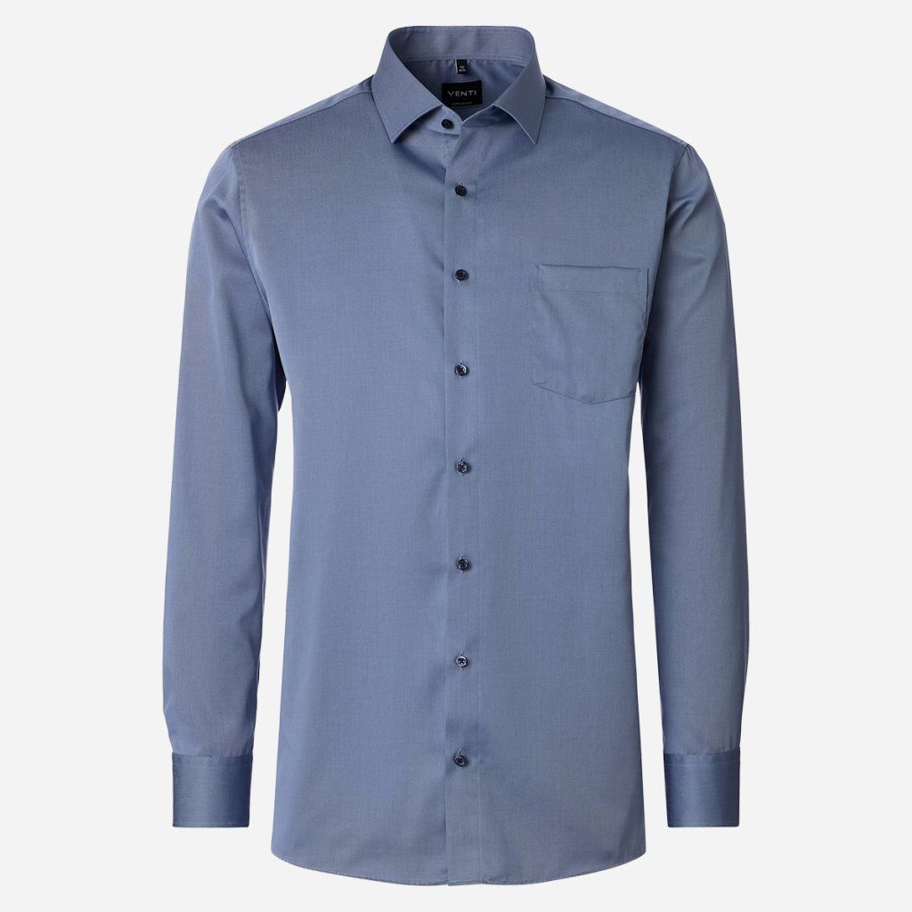 Styling modrej košele VENTI Comfort Fit veľké veľkosti 3XL-7XL s tmavými nohavicami