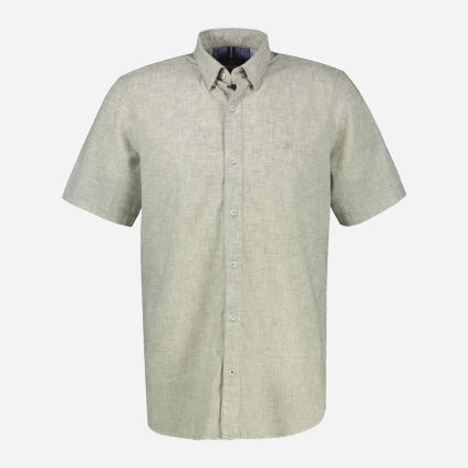 Tónovaná šedá pánska košeľa s krátkymi rukávmi LERROS (4)