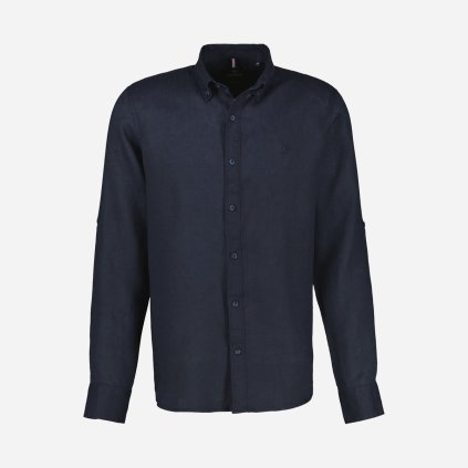 Tmavomodrá ľanová košeľa LERROS (8)