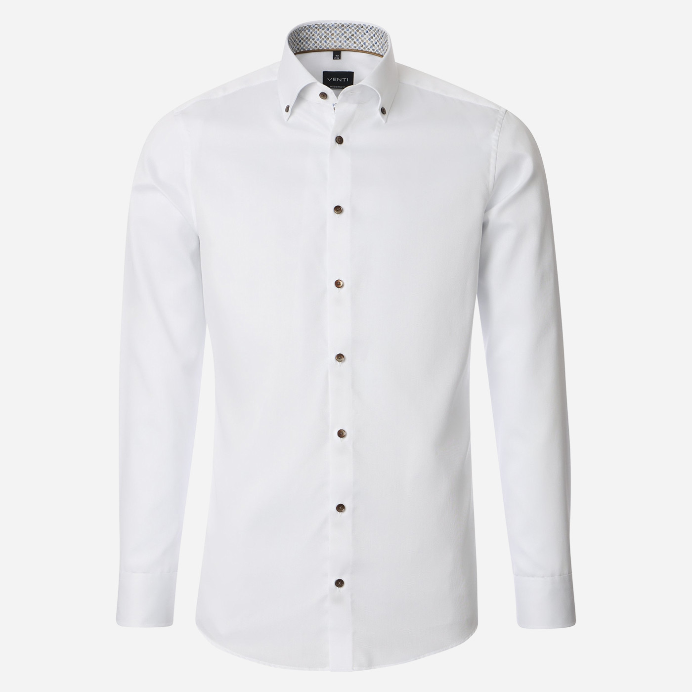 Biela pánska košeľa, Non-iron, Modern fit  VENTI Veľkosť: 39 (M)