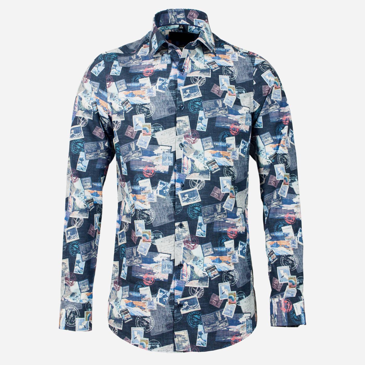 Stamp print pánska košeľa, Body fit  STEVULA Veľkosť: S 37/38