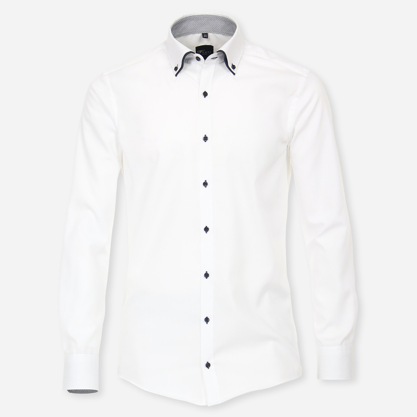 VENTI Biela pánska košeľa, Non-iron, Slim fit Veľkosť: 40 (M)