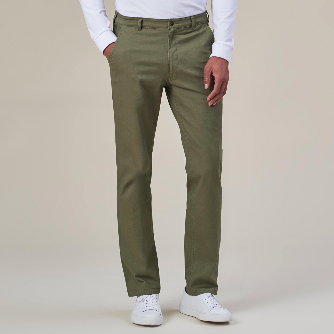 Brook Taverner Olivovo zelené Chinos nohavice Veľkosť: 38, Dĺžka nohavíc: Long 34" Brook Taverner