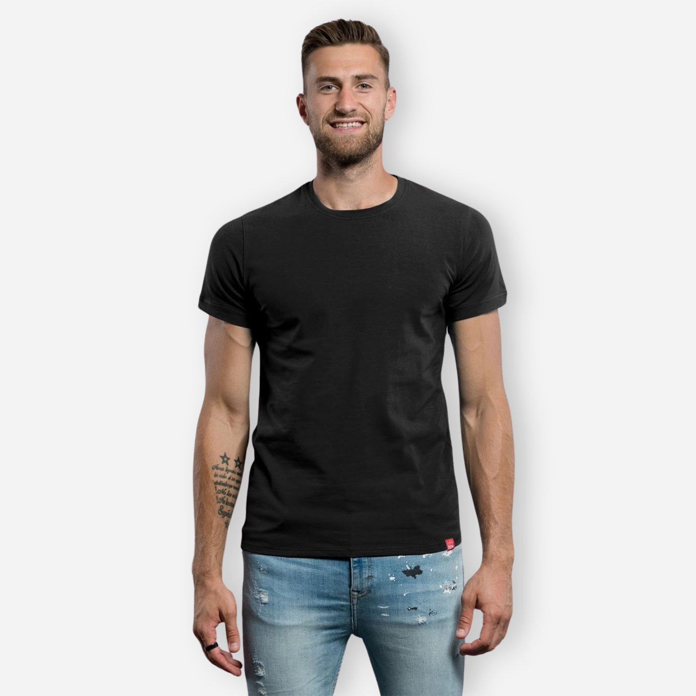 CityZen Čierne slim fit tričko DAVOS Veľkosť: XL