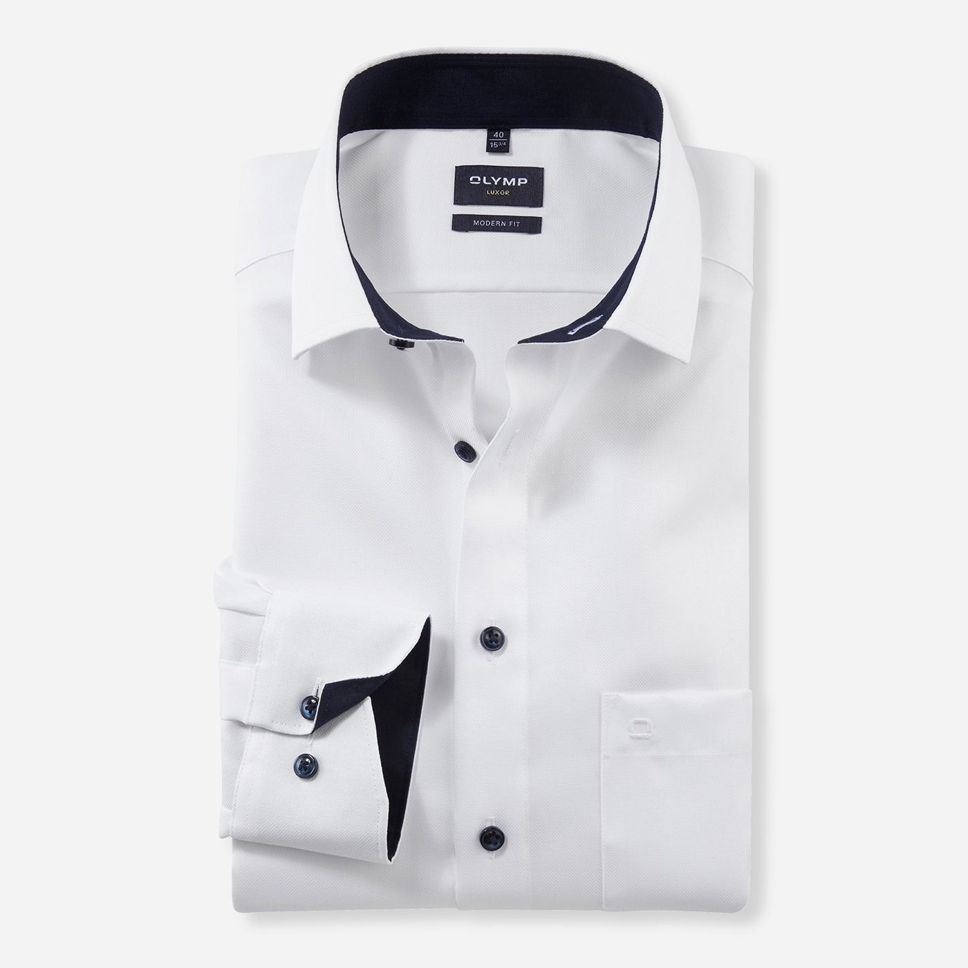Biela košeľa OLYMP Luxor, Modern fit  OLYMP Veľkosť: 40 (M)