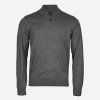 Sivý merino sveter TEE JAYS na zips