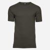 Tmavo-olivové pánske tričko, slim fit, Interlock  Tee Jays