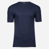 Navy modré pánske tričko, slim fit, Interlock