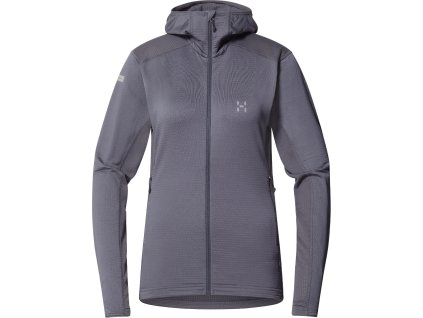 W Mikina Haglöfs L.I.M Mid Multi Hood dámská (Velikost XS, Barva tmavě šedá)