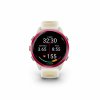 Forerunner570 42mm RaspberryMango HR Front 0016 FR570 running screen statute