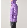w bunda haglofs roc flash down hood damska fialova 3
