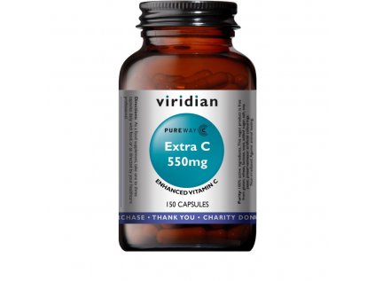 Viridian Extra Vitamin C 550mg, 150 kapslí - přírodní vitamin C