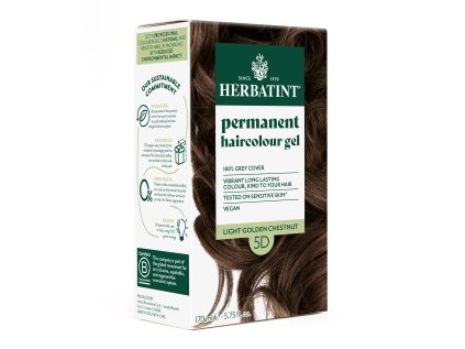 NOVÝ Herbatint 5D permanentní barva na vlasy světle zlatavý kaštan