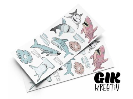 Dočasné dětské tetování bezpečné a zdravotně nezávadné- žraloci