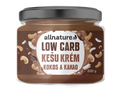 Allnature Kešu krém LOW CARB - kokos a kakao, 220 g