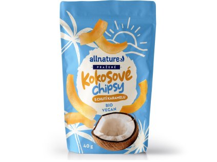 Allnature Kokosové chipsy s karamelem, 40 g