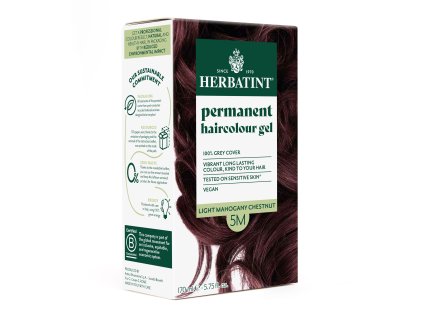 NOVÝ Herbatint 5M permanentní barva na vlasy světle mahagonový kaštan