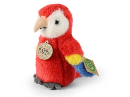 Rappa Plyšový papoušek ara červený 16 cm ECO-FRIENDLY