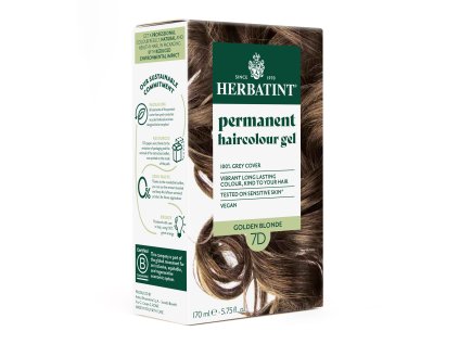 NOVÝ Herbatint 7D permanentní barva na vlasy zlatavá blond