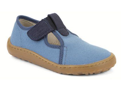 Froddo barefoot plátěné dětské bačkory/papuče světle modrá
