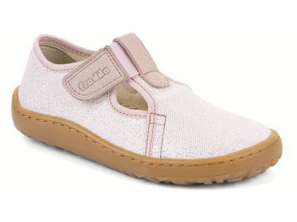 Froddo barefoot plátěné dětské bačkory/papuče světle růžová