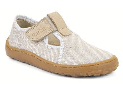 Froddo barefoot plátěné dětské bačkory/papuče zlatá