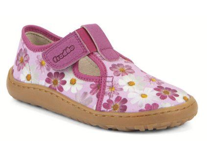 Froddo barefoot plátěné dětské bačkory/papuče květy
