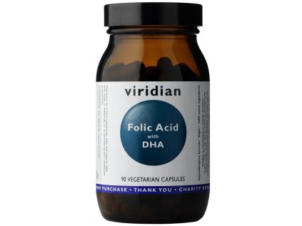 Viridian Kyselina listová s DHA, 90 kapslí