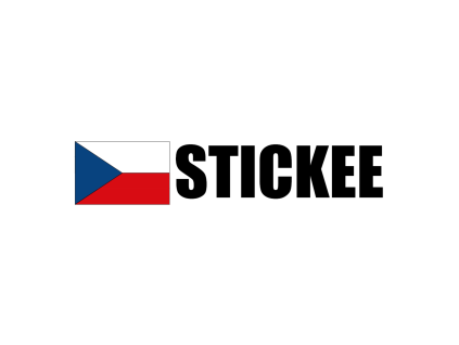 Samolepka se jménem a vlajkou STICKEE - Horizontal