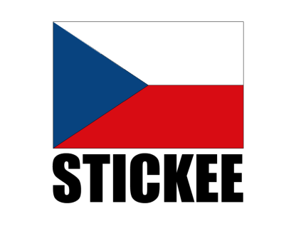 Samolepka se jménem a vlajkou STICKEE - Vertical