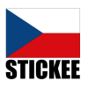 Samolepka se jménem a vlajkou STICKEE - Vertical