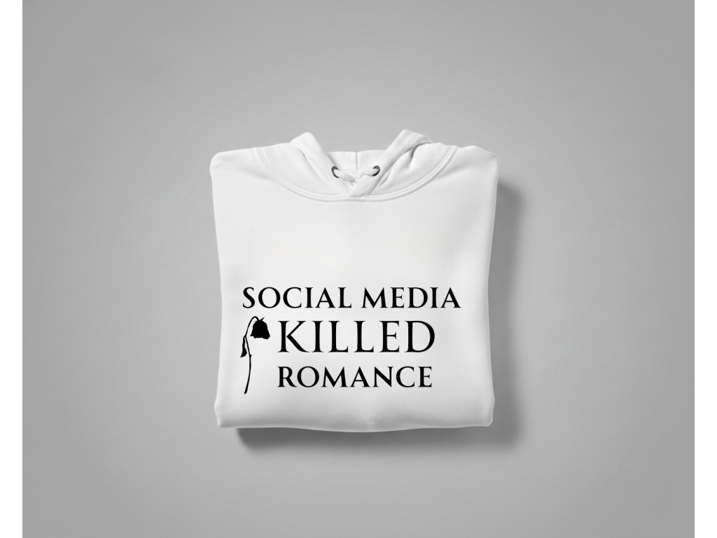 Mikina Social media killed romance – farebné prevedenie