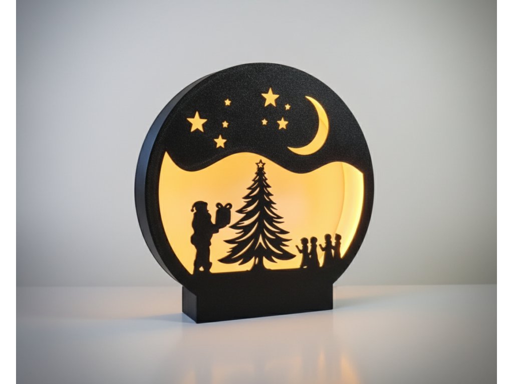 Santa s darčekom - vianočná LED lampa