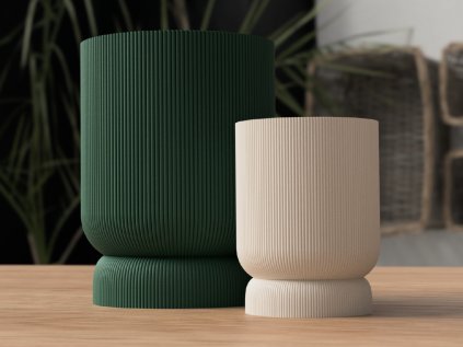 Planter ribbed with drip tray Drip Tray 01