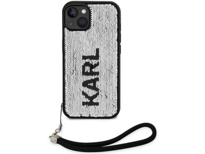 karl lagerfeld sequins reversible zadni kryt pro iphone 14 black silver
