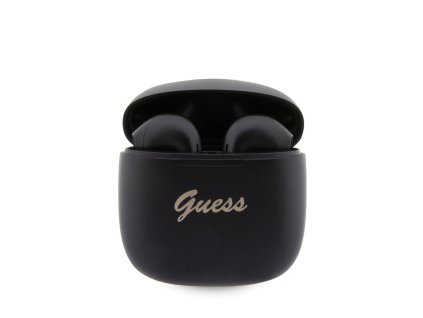 guess true wireless script logo bt53 6h stereo earphones black