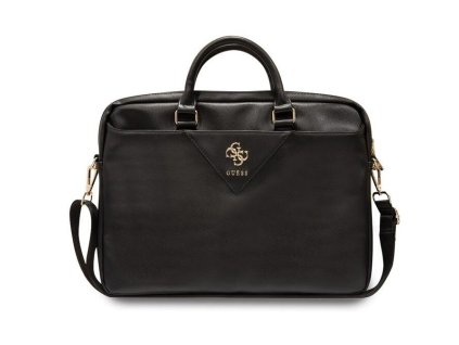 guess pu grained 4g metal logo computer bag 15 16 black