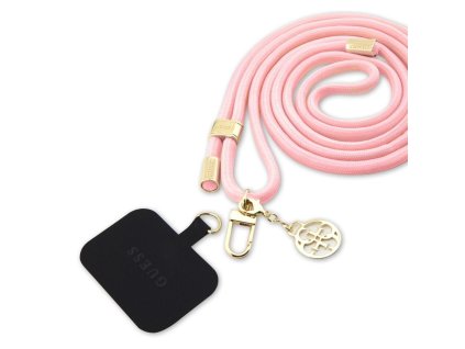 guess crossbody popruh cord 4g charm gold pink