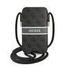 guess pu 4g printed stripe pouch s m grey
