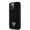 guess rhinestones triangle metal logo kryt pro iphone 12 12 pro cerny