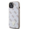 guess pu leather 4g triangle metal logo zadni kryt pro iphone 15 white 1 14