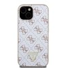 guess pu leather 4g triangle metal logo zadni kryt pro iphone 15 white 2 14
