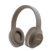 guess classic silver logo bluetooth stereo headphone brown